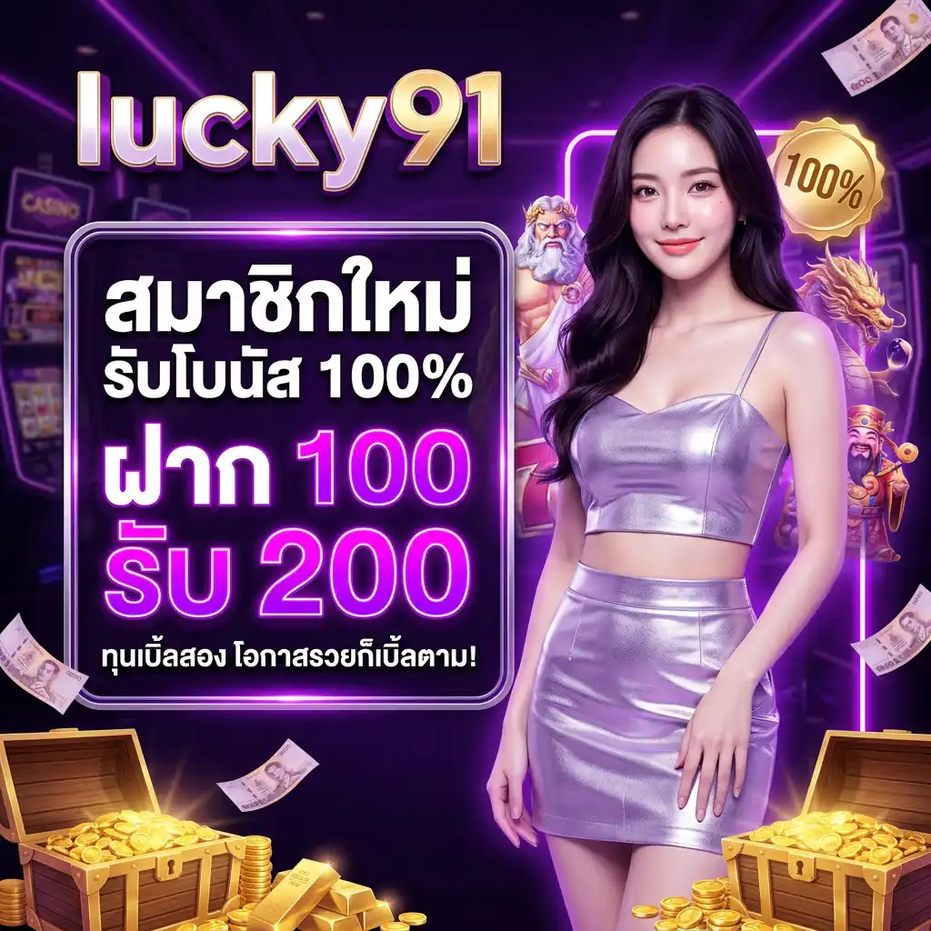 โปรโมชั่น สมาชิกใหม่ รับโบนัส 100% (ฝาก 100 รับ 200) ทุนเบิ้ลสอง โอกาสรวยก็เบิ้ลตาม!